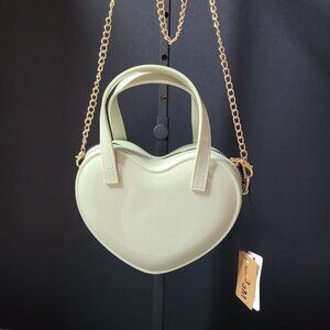 NWT Heart Shaped Sage Green Jelly Bag